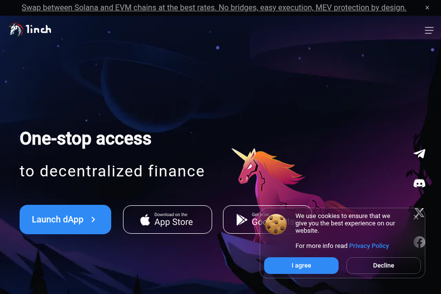 1inch - 分散型取引所(DEX)アグリゲーター スクリーンショット