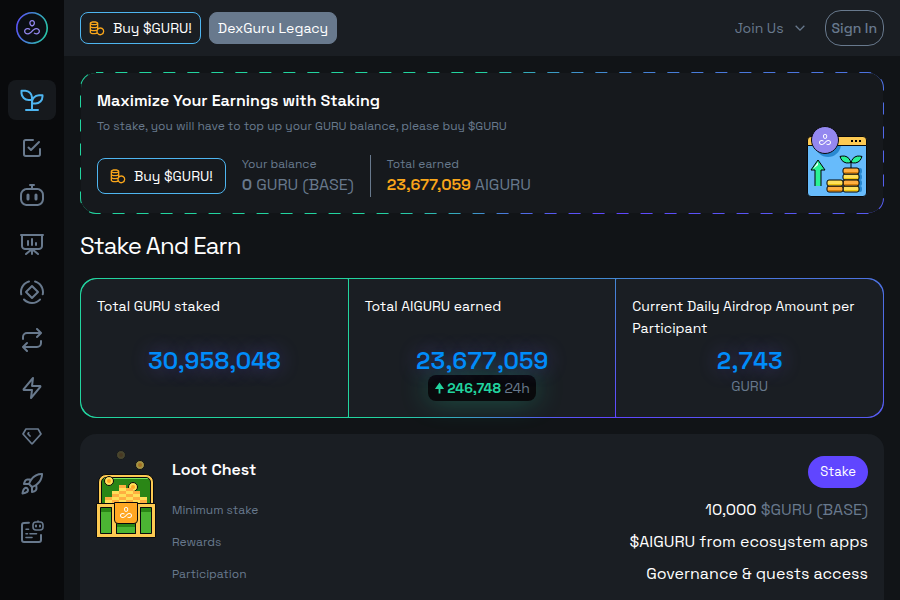 DEX Guru - マルチチェーンDEX分析プラットフォーム スクリーンショット