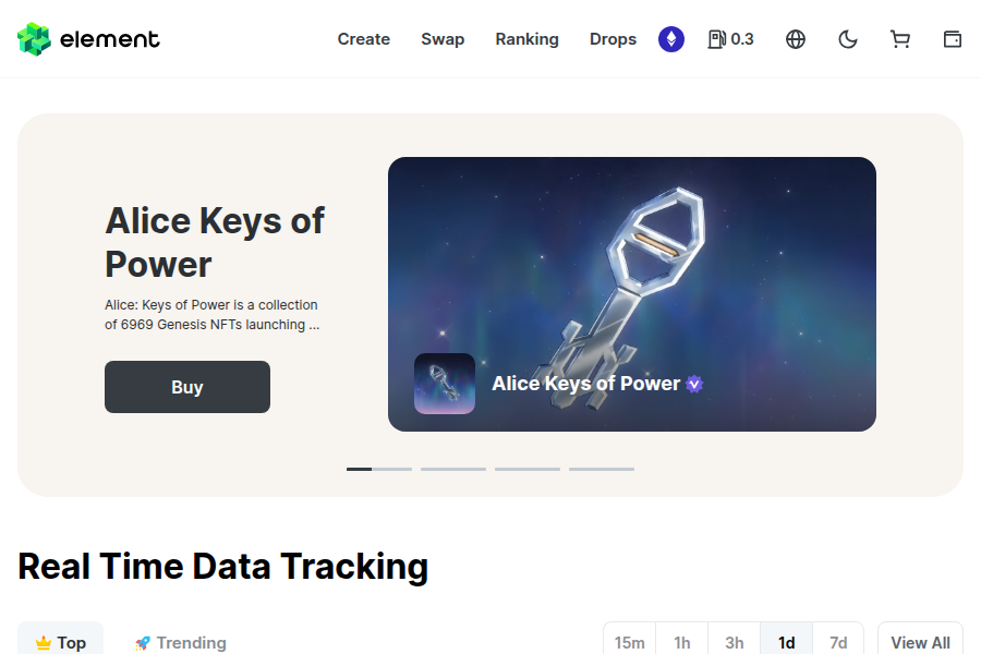 Element NFT市场 - 多链数字收藏品交易平台 截图