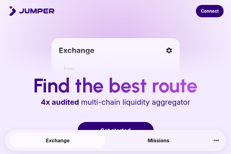 Jumper Exchange: Multi-Chain DeFi Aggregator Screenshot