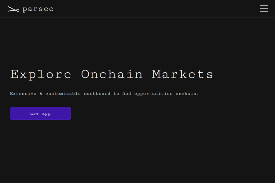 Parsec Finance Screenshot