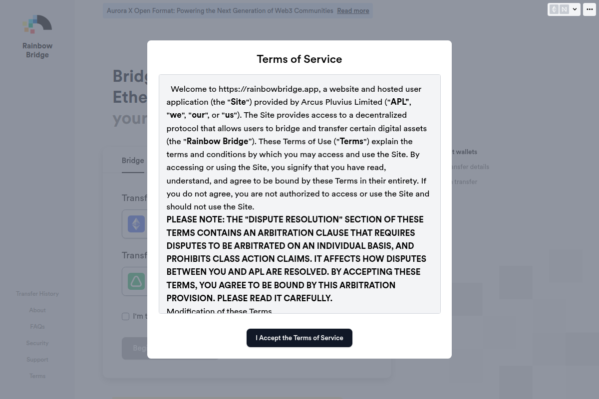 Rainbow Bridge - Cross-Chain Asset Transfer Protocol Screenshot