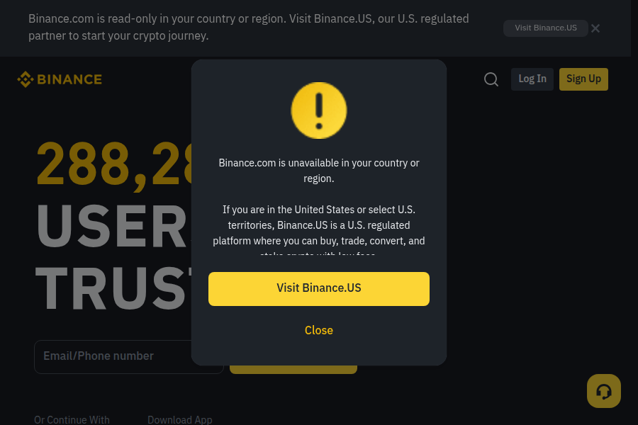 Binance スクリーンショット