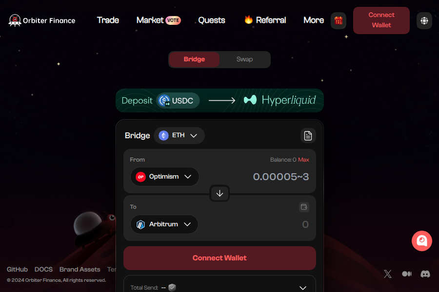 Orbiter Finance - レイヤー2ブリッジと高速クロスチェーン転送 スクリーンショット