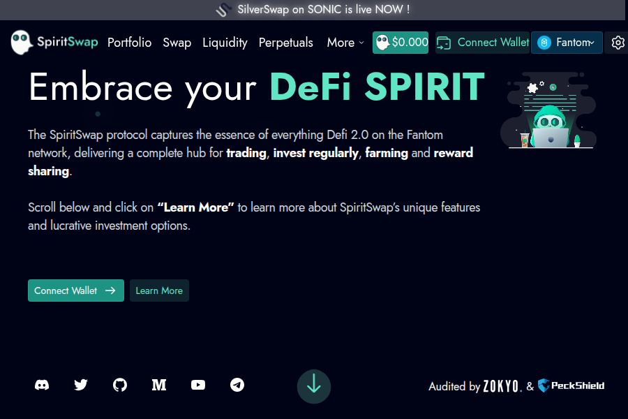 SpiritSwap - Fantom链上的去中心化交易平台 スクリーンショット