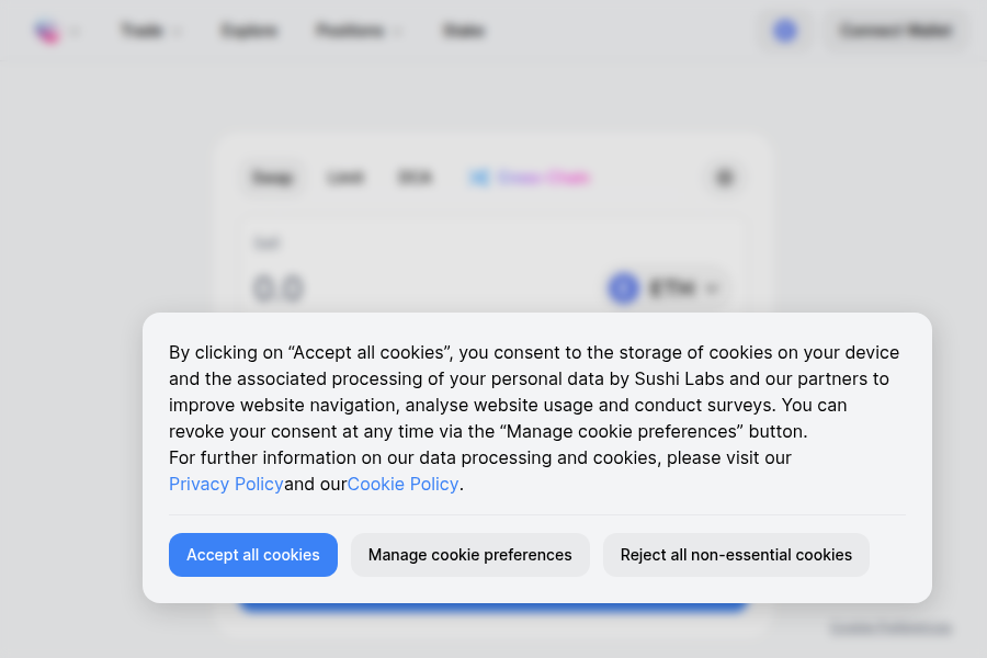 SushiSwap - 分散型取引プラットフォーム スクリーンショット