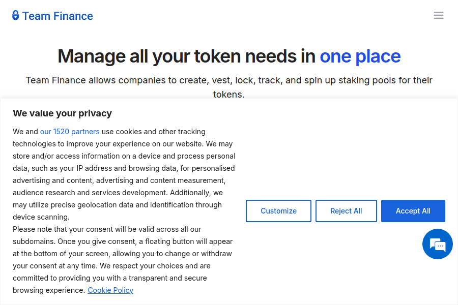 Team Finance Screenshot